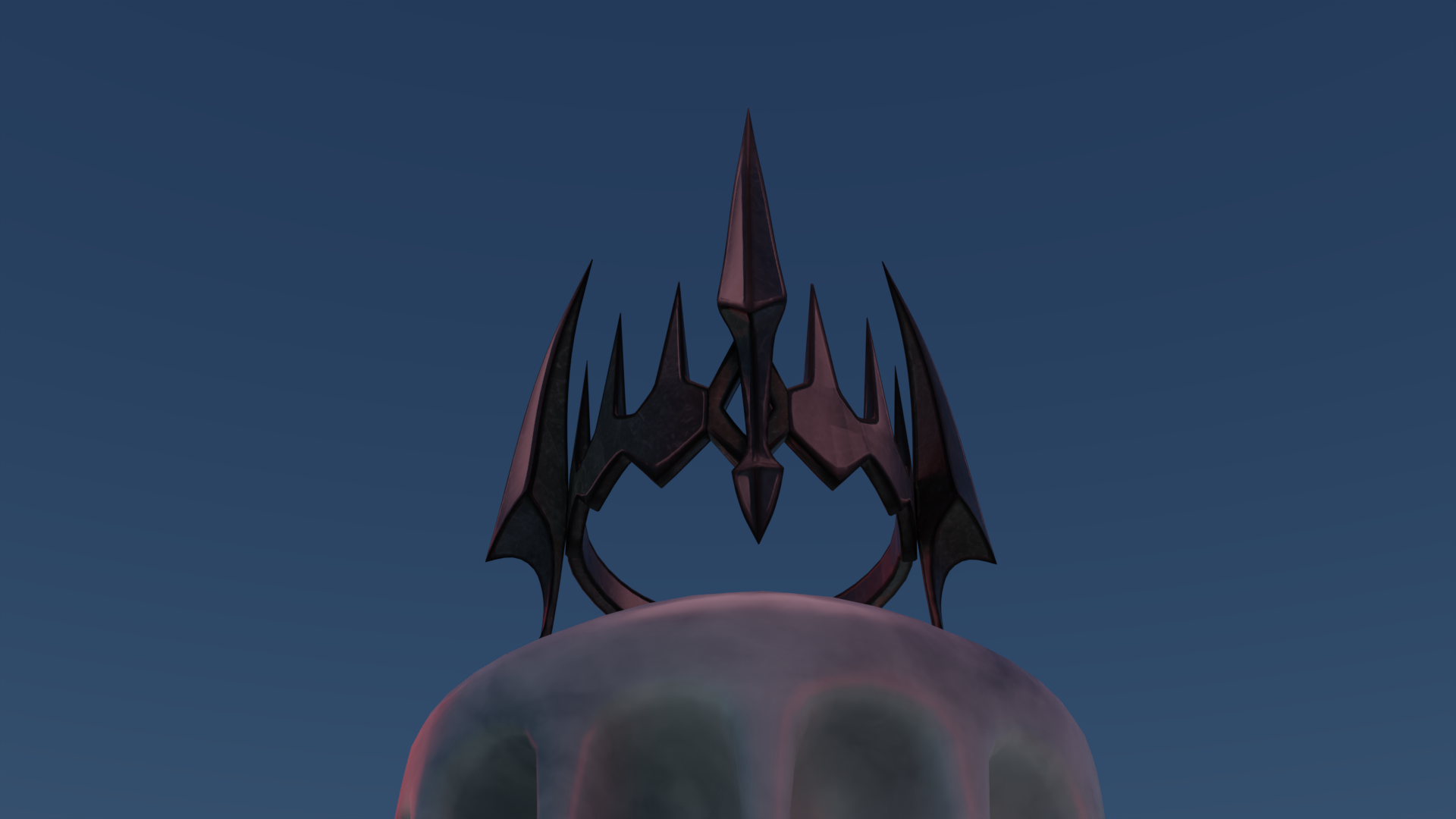 Corona de Sauron en lo alto de una columna