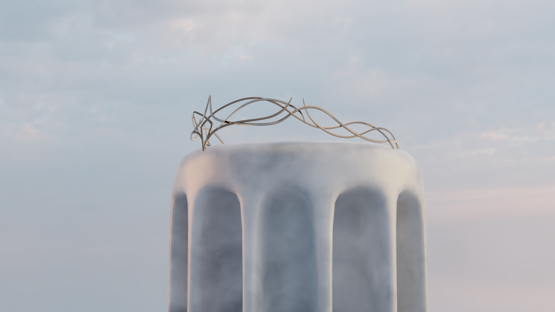 Diadema en lo alto de una columna